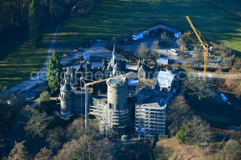 Kassel from above - Castle of the fortress Loewenburg in Schlosspark in the district Bad Wilhelmshoehe in Kassel in the state Hesse, Germany