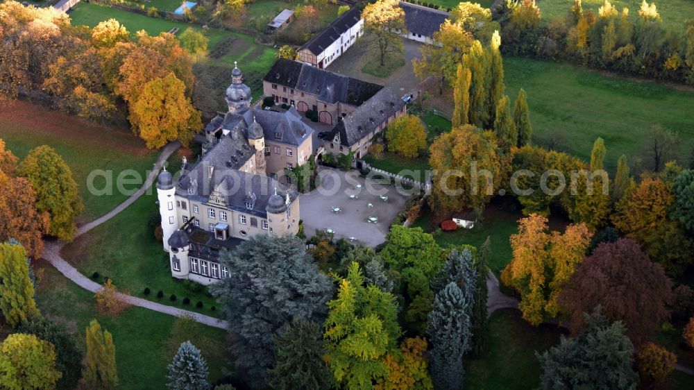 Namedy from the bird's eye view: Castle of the fortress in Namedy in the state Rhineland-Palatinate, Germany