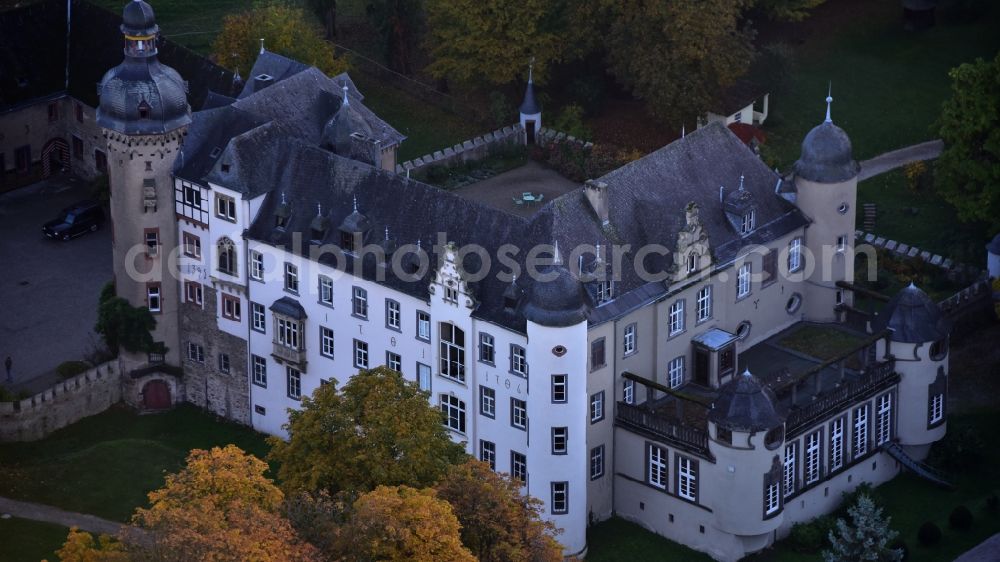 Namedy from the bird's eye view: Castle of the fortress in Namedy in the state Rhineland-Palatinate, Germany