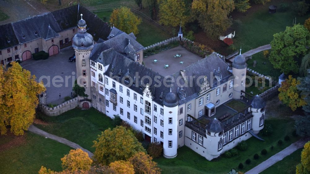 Aerial photograph Namedy - Castle of the fortress in Namedy in the state Rhineland-Palatinate, Germany