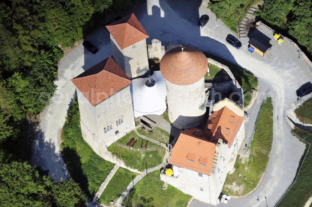 Aerial image Treffurt - Castle of the fortress Normannstein in Treffurt in the state Thuringia, Germany