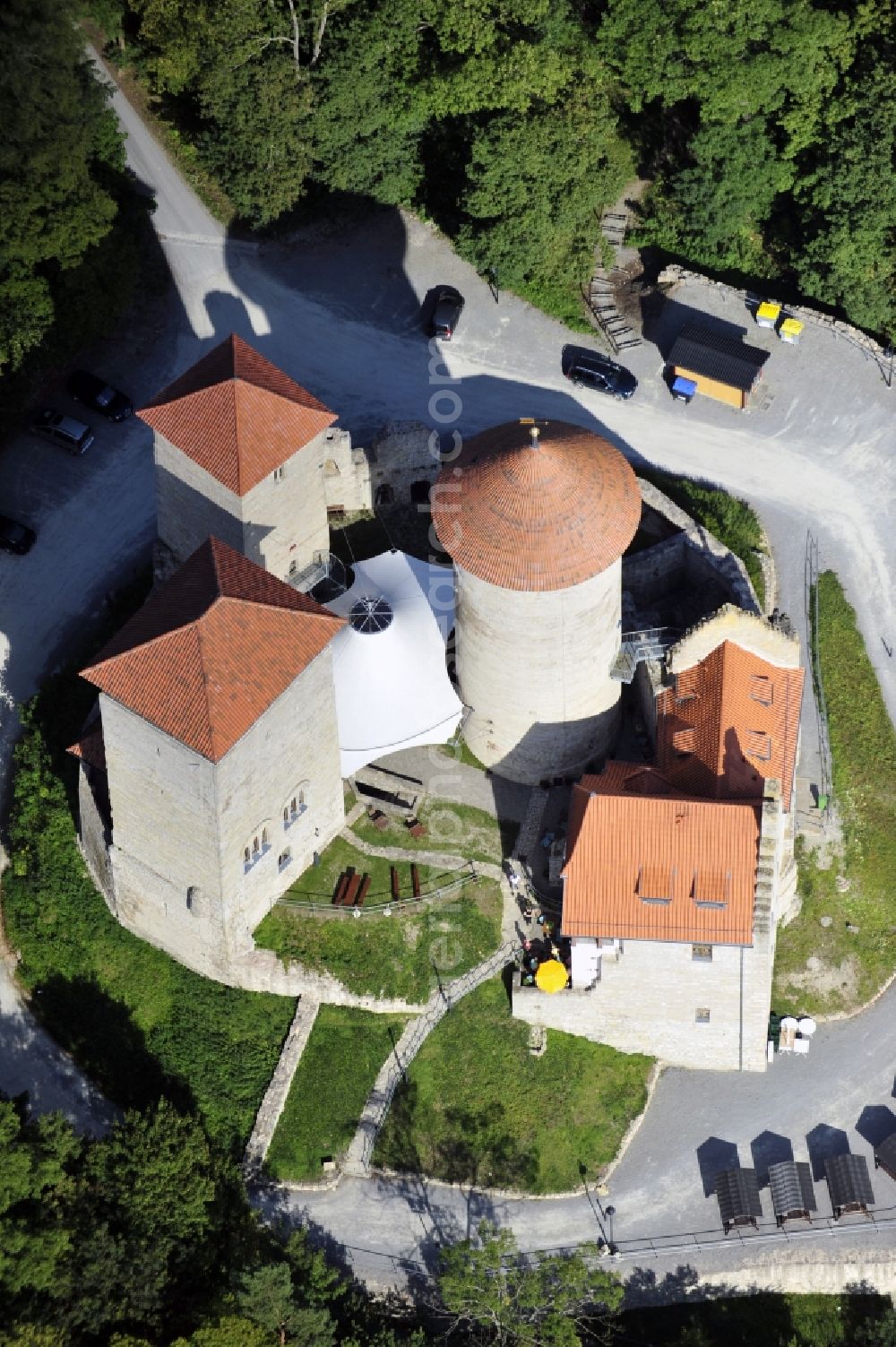 Aerial photograph Treffurt - Castle of the fortress Normannstein in Treffurt in the state Thuringia, Germany