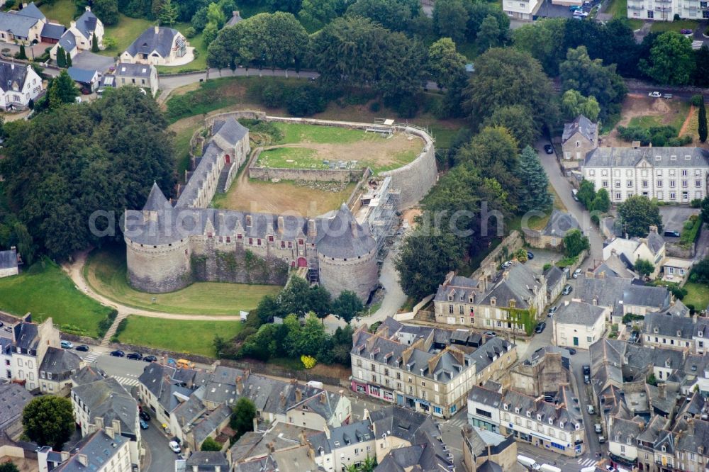 Pontivy from above - Castle of the fortress Rohan in Pontivy in Brittany, France