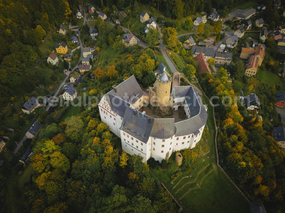 Drebach from the bird's eye view: Scharfenstein Castle in Scharfenstein in the state of Saxony, Germany