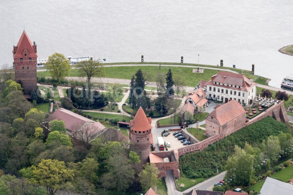 Tangermünde from above - Castle of Tangermuende in the state Saxony-Anhalt