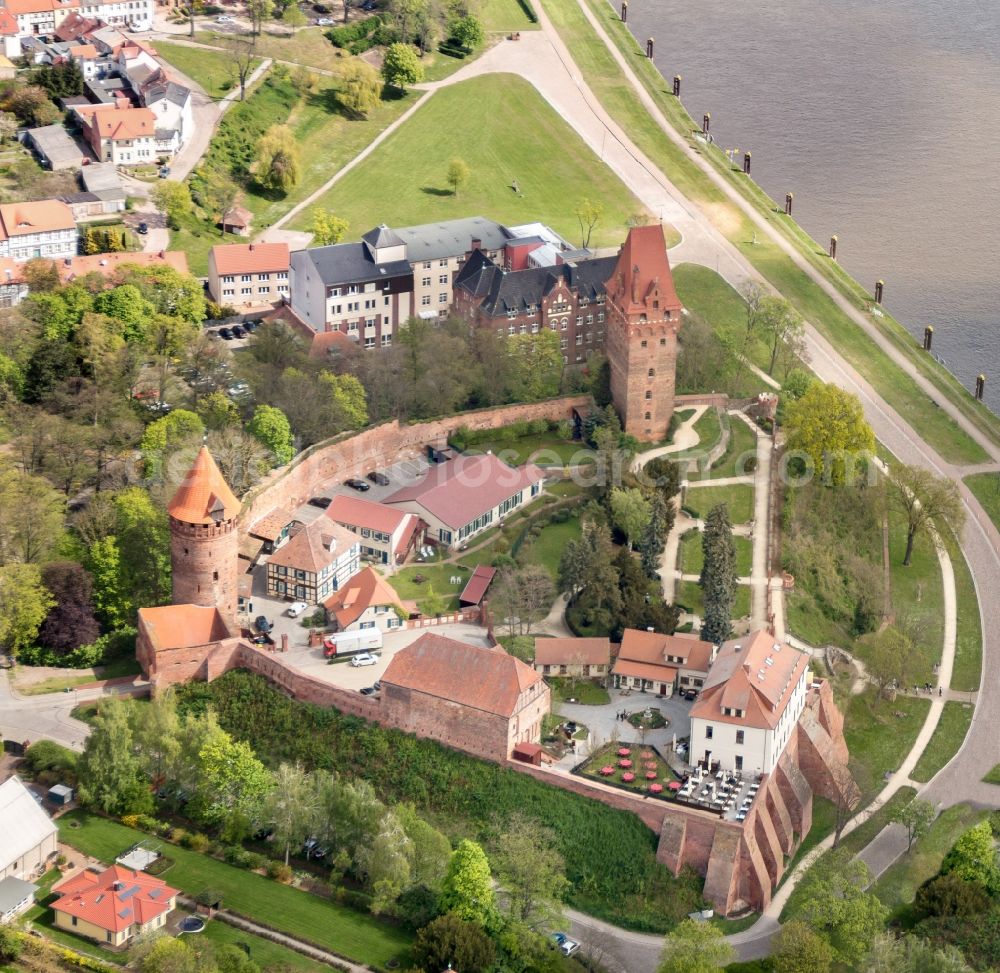 Aerial image Tangermünde - Castle of Tangermuende in the state Saxony-Anhalt