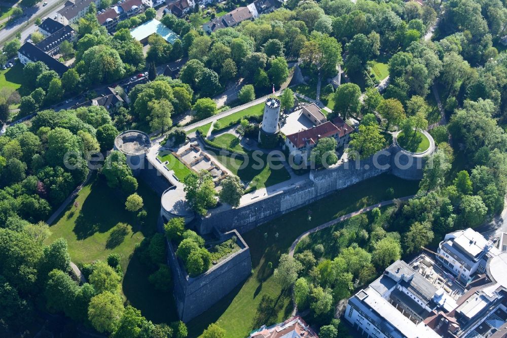 Bielefeld from the bird's eye view: Castle of the fortress Sparrenburg in Bielefeld in the state North Rhine-Westphalia, Germany