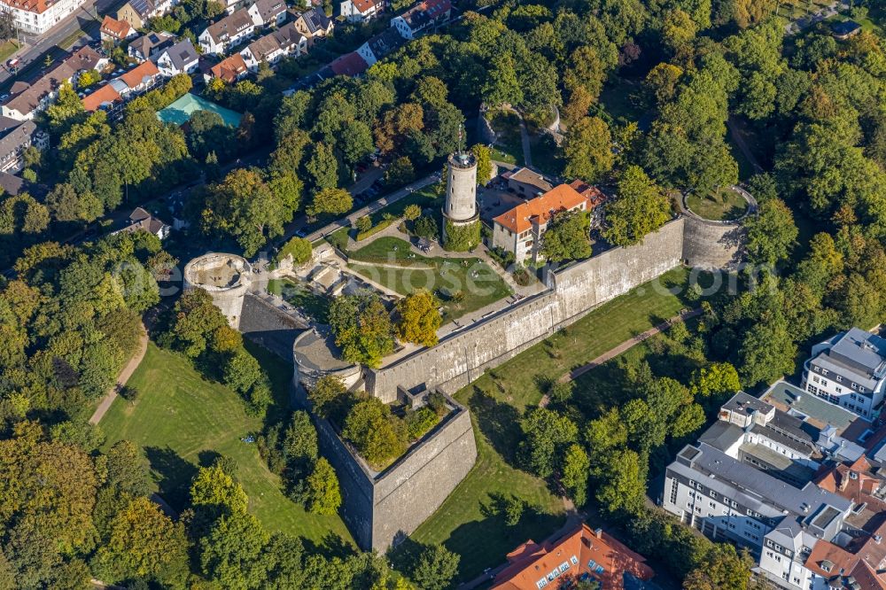 Bielefeld from the bird's eye view: Castle of the fortress Sparrenburg in Bielefeld in the state North Rhine-Westphalia, Germany