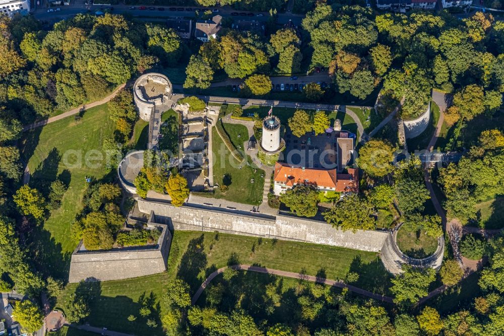 Aerial photograph Bielefeld - Castle of the fortress Sparrenburg in Bielefeld in the state North Rhine-Westphalia, Germany