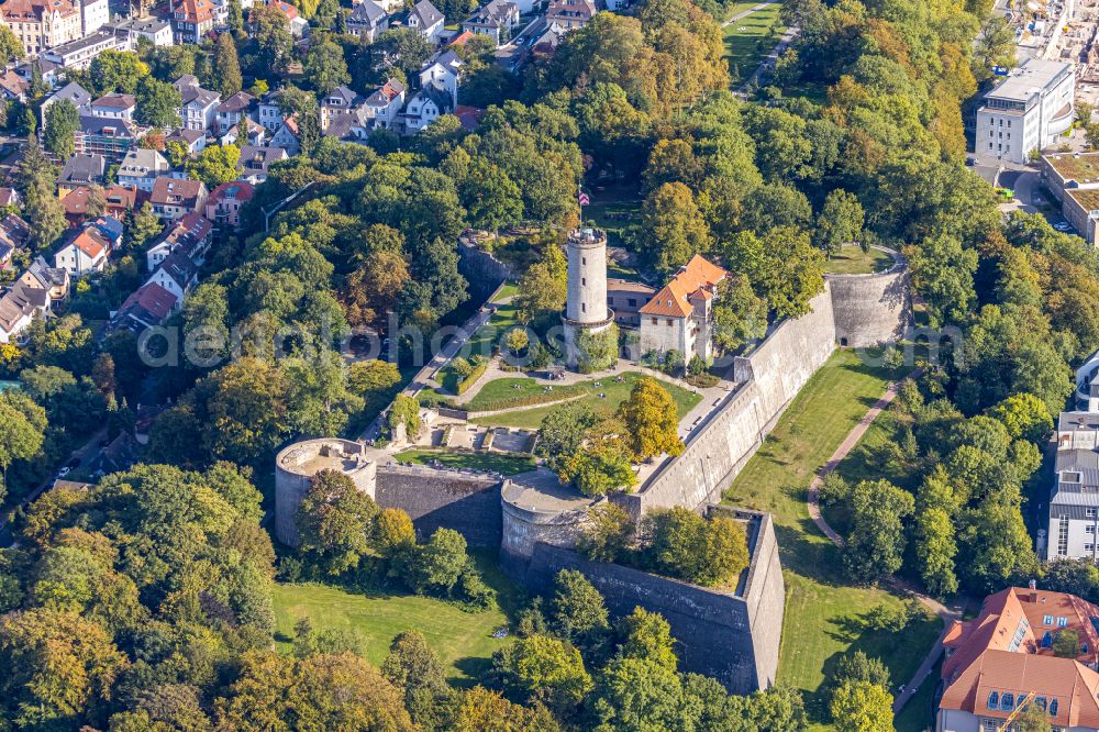 Bielefeld from the bird's eye view: Castle of the fortress Sparrenburg in Bielefeld in the state North Rhine-Westphalia, Germany