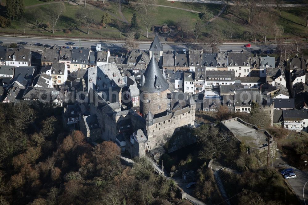 Bacharach from the bird's eye view: Castle Stahleck on Bacharach in the state of Rhineland-Palatinate