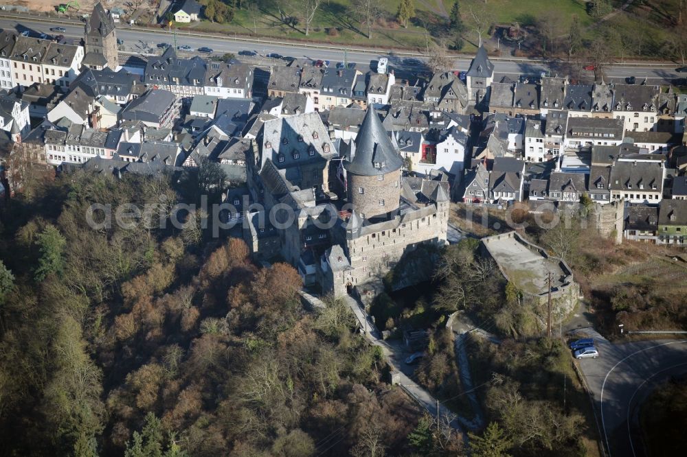 Aerial image Bacharach - Castle Stahleck on Bacharach in the state of Rhineland-Palatinate