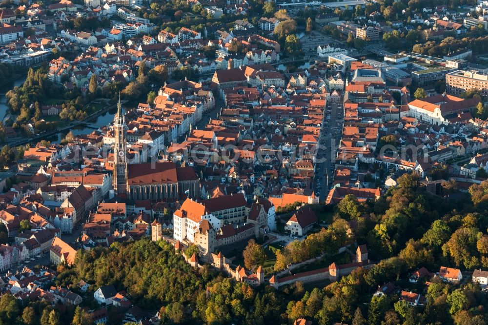 Landshut from above - Castle Trausnitz in Landshut in Bavaria