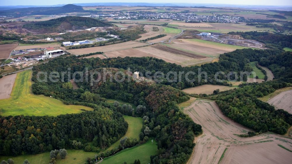 Aerial photograph Ochtendung - Castle Wernerseck in Ochtendung in the state Rhineland-Palatinate, Germany