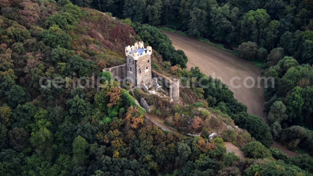 Aerial image Ochtendung - Castle Wernerseck in Ochtendung in the state Rhineland-Palatinate, Germany