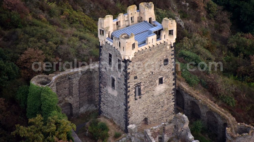 Ochtendung from above - Castle Wernerseck in Ochtendung in the state Rhineland-Palatinate, Germany