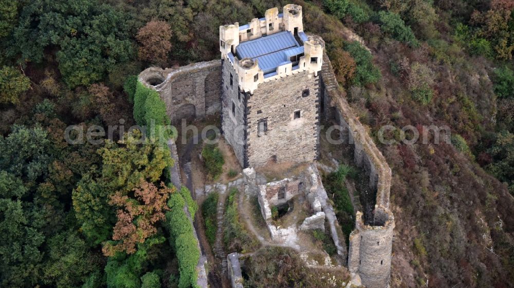 Ochtendung from above - Castle Wernerseck in Ochtendung in the state Rhineland-Palatinate, Germany