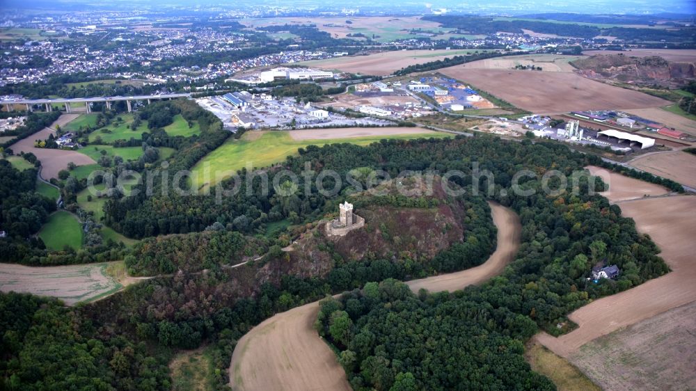 Ochtendung from the bird's eye view: Castle Wernerseck in Ochtendung in the state Rhineland-Palatinate, Germany