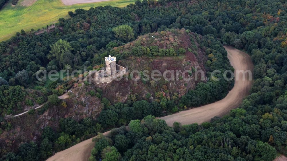 Aerial image Ochtendung - Castle Wernerseck in Ochtendung in the state Rhineland-Palatinate, Germany