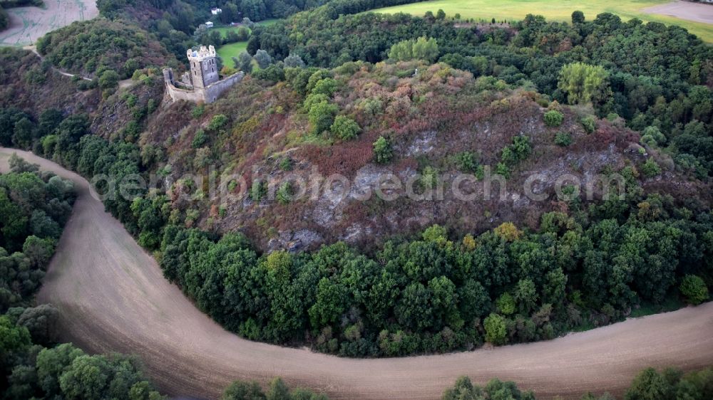 Ochtendung from the bird's eye view: Castle Wernerseck in Ochtendung in the state Rhineland-Palatinate, Germany