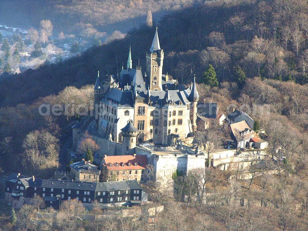 Aerial photograph Wernigerode - View of the Wernigerode Castle in Saxony-Anhalt