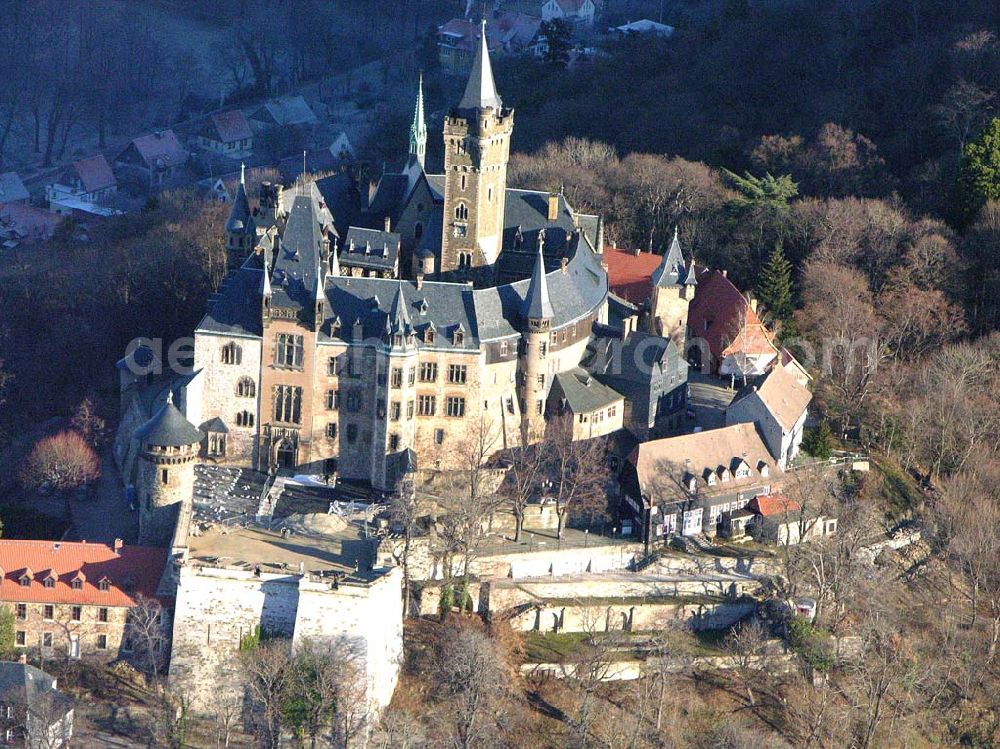 Aerial image Wernigerode - View of the Wernigerode Castle in Saxony-Anhalt