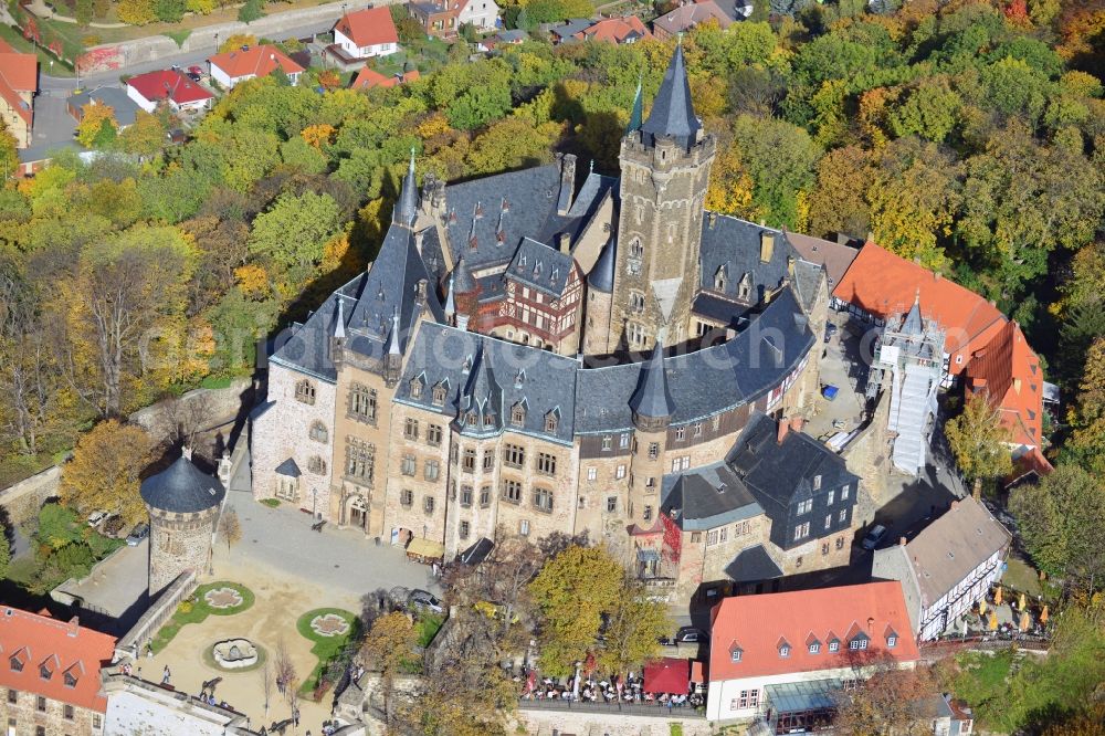 Aerial image Wernigerode - View of the Wernigerode Castle in Saxony-Anhalt