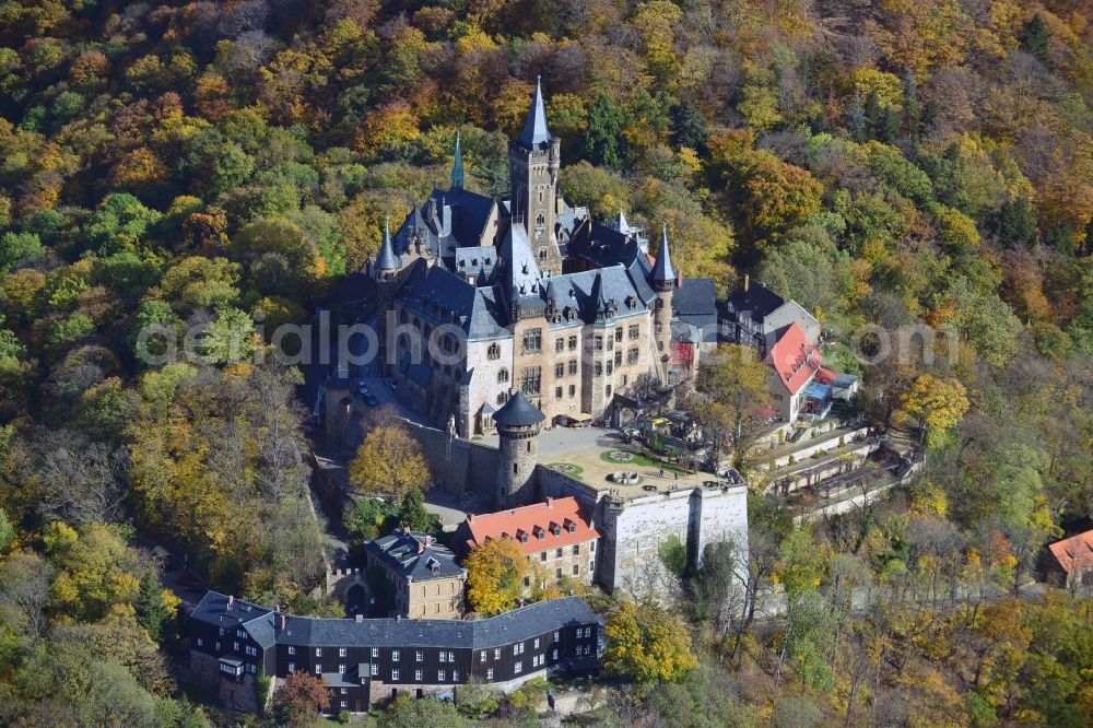 Aerial image Wernigerode - View of the Wernigerode Castle in Saxony-Anhalt