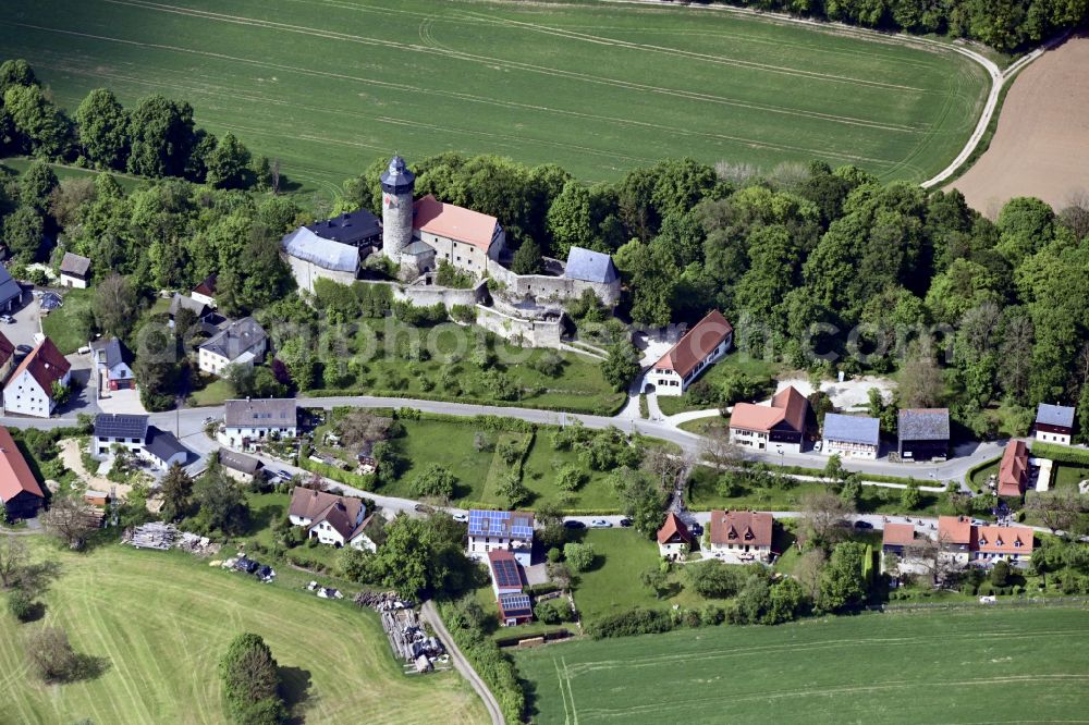 Sanspareil from above - View of the castle Zwernitz Castle - a medieval castle in the district of Kulmbach Sanspareil in Bavaria