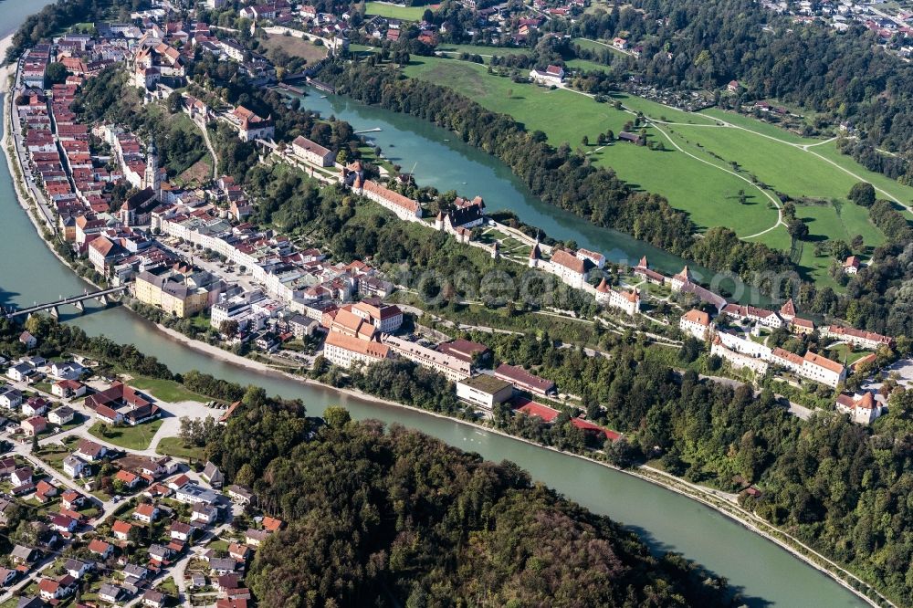 Aerial image Burghausen - Castle of Burghausen in the state Bavaria