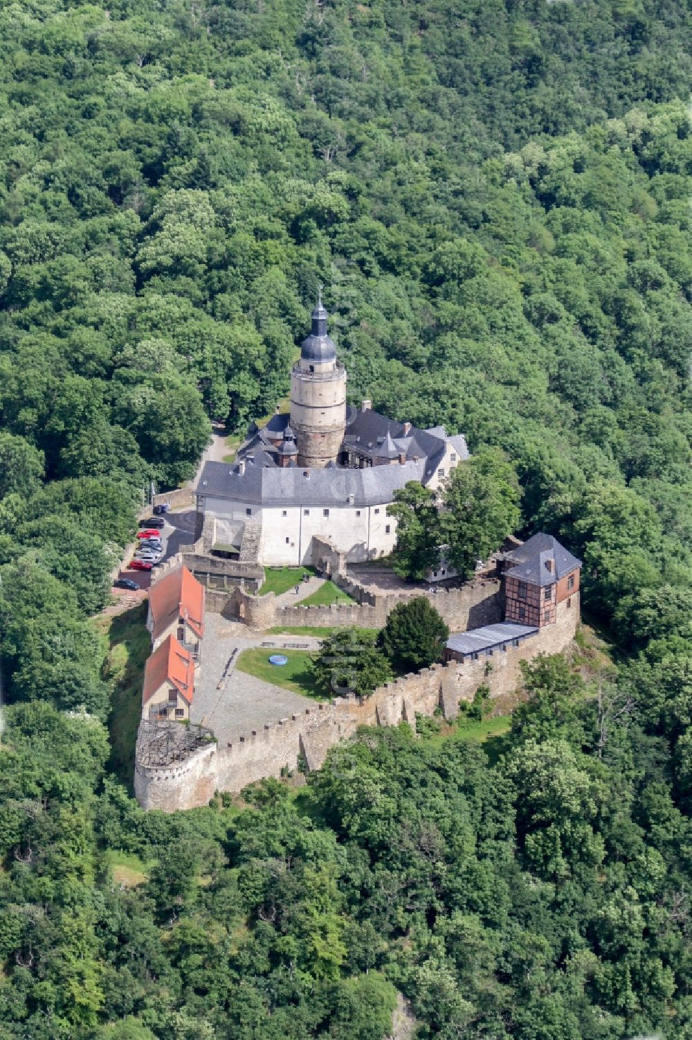 Aerial photograph Falkenstein/Harz - Castle of the fortress Falkenstein in the district Meisdorf in Falkenstein/Harz in the state Saxony-Anhalt