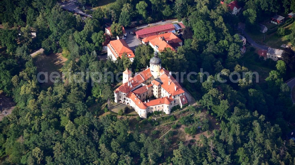 Aerial photograph Chotyne - Castle of Schloss Grabstejn Grabstejn ( Grabenstein ) in Chotyne in Liberecky kraj, Czech Republic