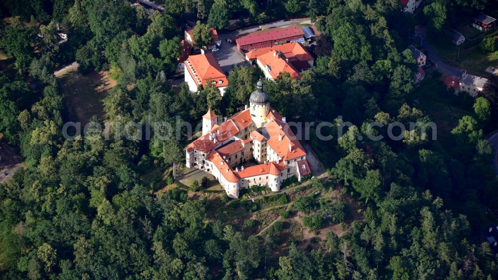 Aerial image Chotyne - Castle of Schloss Grabstejn Grabstejn ( Grabenstein ) in Chotyne in Liberecky kraj, Czech Republic