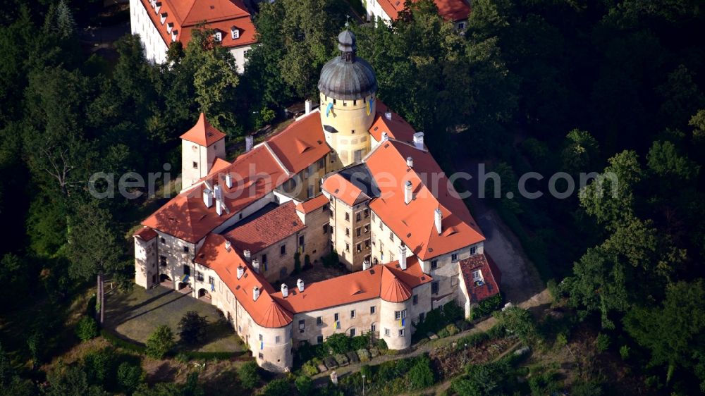 Aerial photograph Chotyne - Castle of Schloss Grabstejn Grabstejn ( Grabenstein ) in Chotyne in Liberecky kraj, Czech Republic