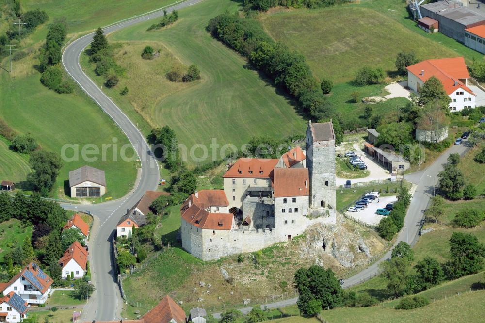 Dischingen from above - Castle Katzenstein in Dischingen in the state of Baden-Wuerttemberg