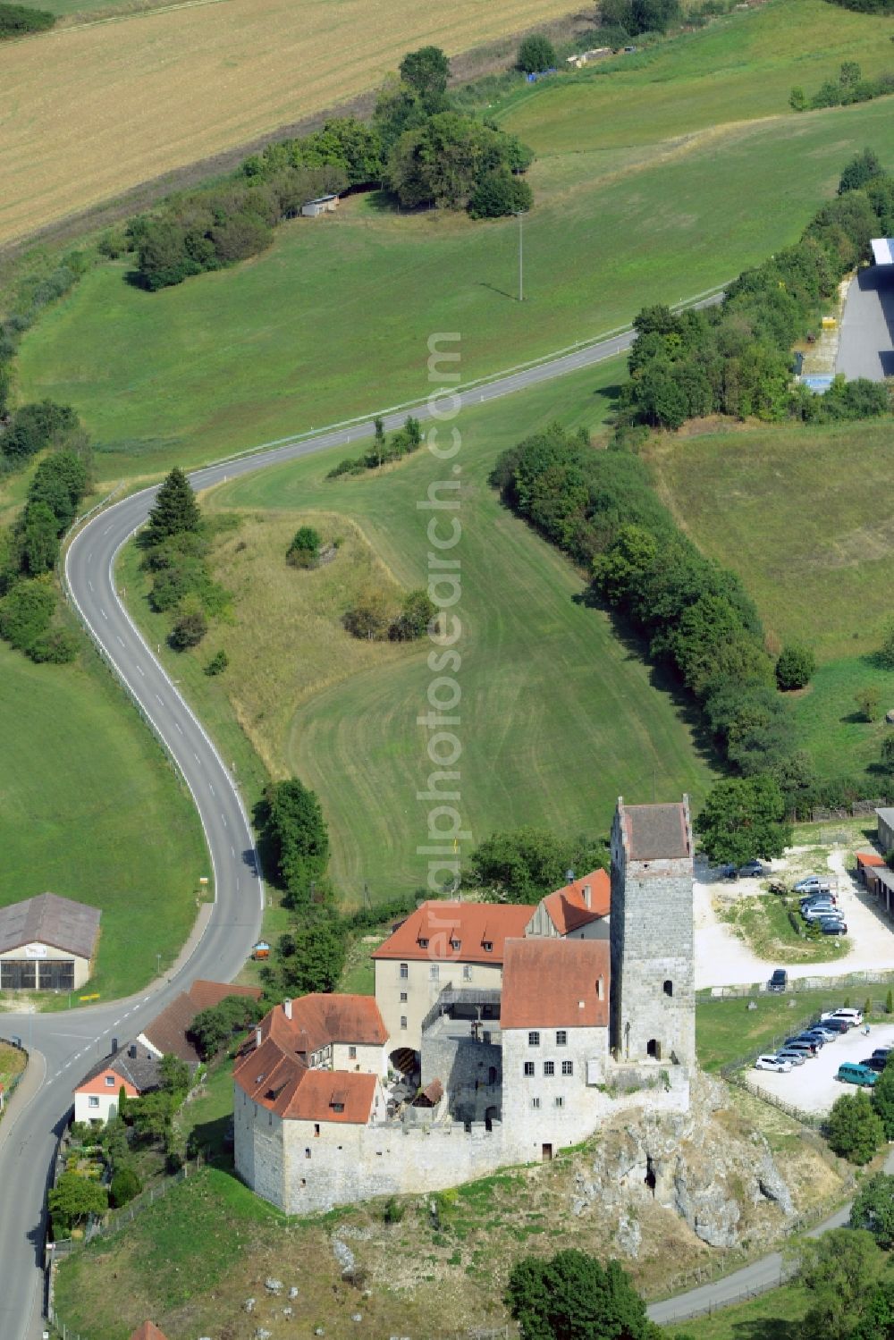 Dischingen from the bird's eye view: Castle Katzenstein in Dischingen in the state of Baden-Wuerttemberg