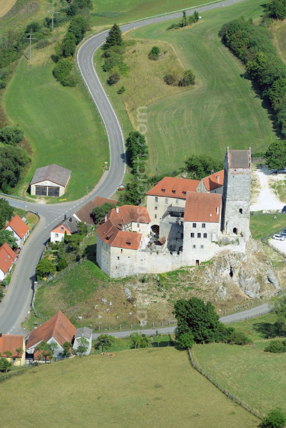 Aerial image Dischingen - Castle Katzenstein in Dischingen in the state of Baden-Wuerttemberg