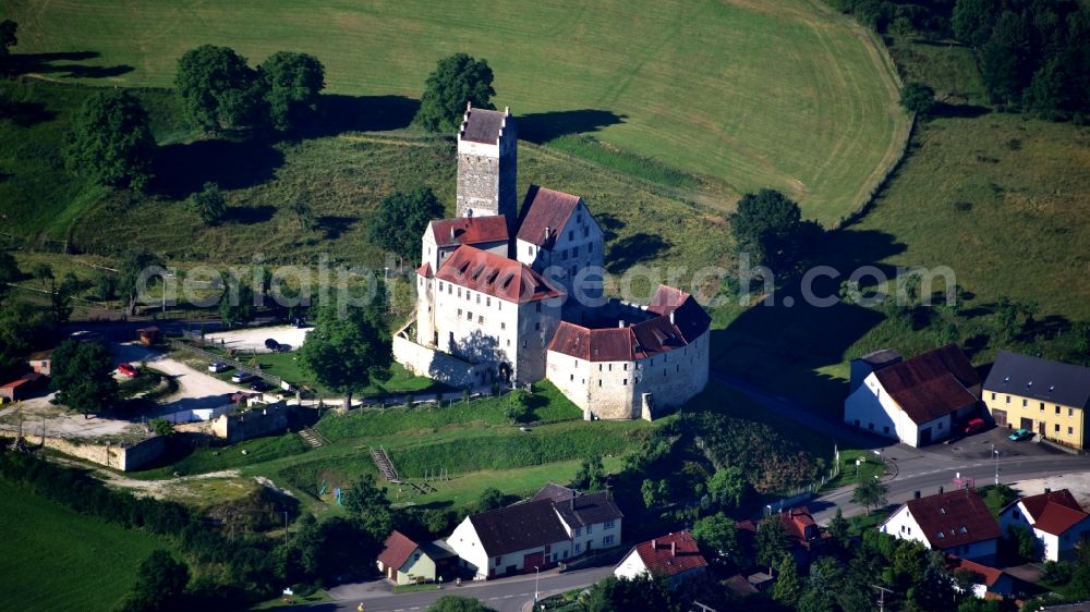 Dischingen from above - Castle Katzenstein in Dischingen in the state of Baden-Wurttemberg