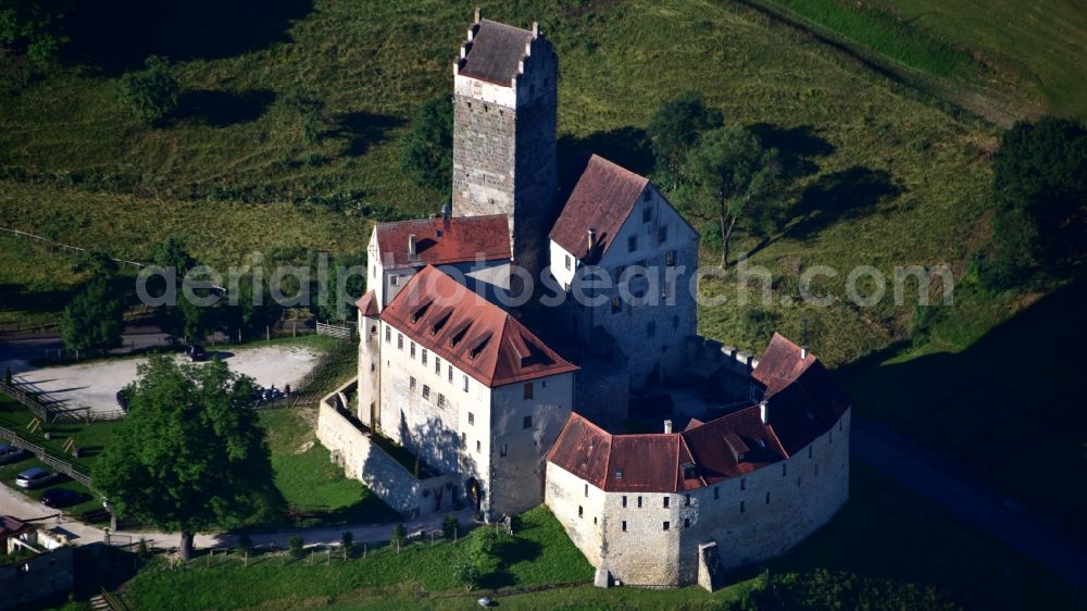 Dischingen from above - Castle Katzenstein in Dischingen in the state of Baden-Wurttemberg