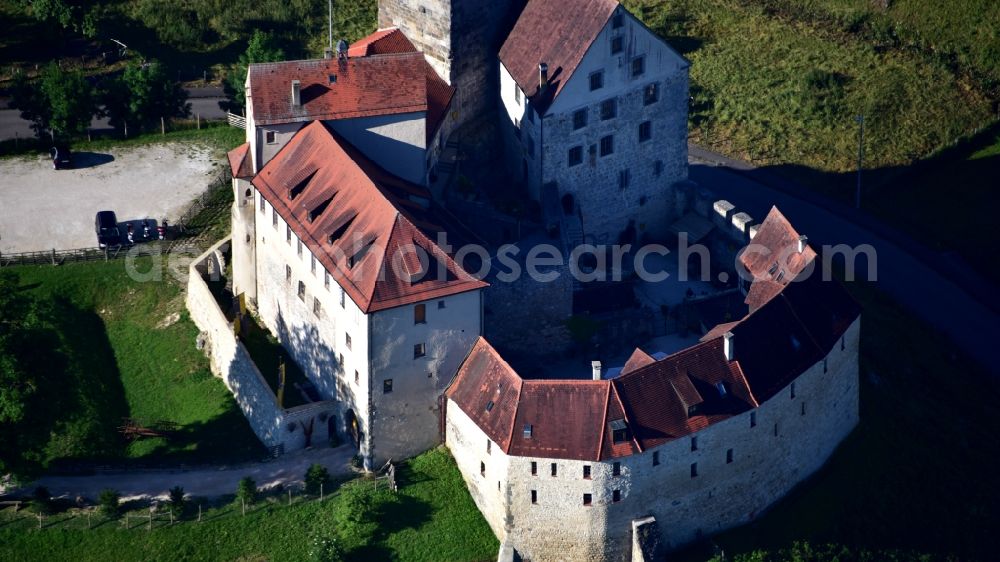 Dischingen from above - Castle Katzenstein in Dischingen in the state of Baden-Wurttemberg