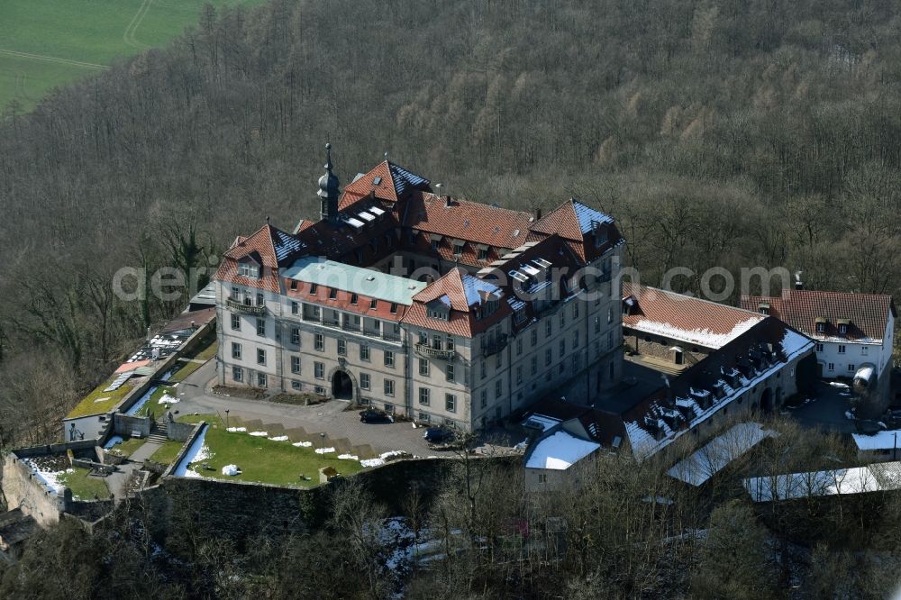 Hofbieber from above - Castle of Internat Schloss Bieberstein with Hermann Lietz Schule in Hofbieber in the state Hesse