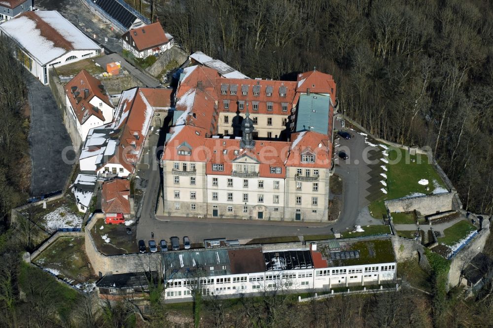 Hofbieber from above - Castle of Internat Schloss Bieberstein with Hermann Lietz Schule in Hofbieber in the state Hesse