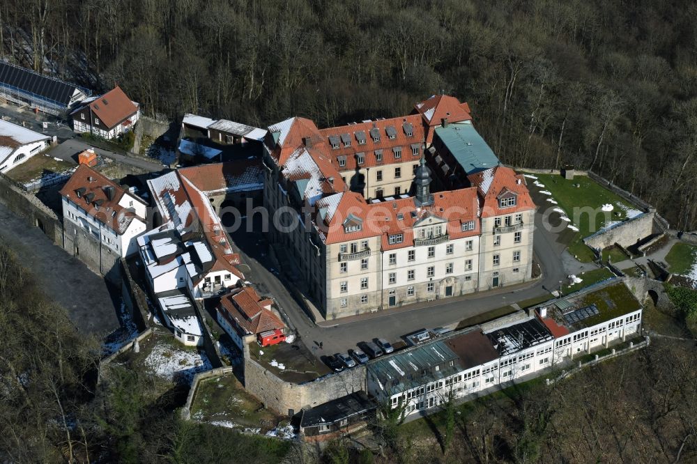 Aerial image Hofbieber - Castle of Internat Schloss Bieberstein with Hermann Lietz Schule in Hofbieber in the state Hesse