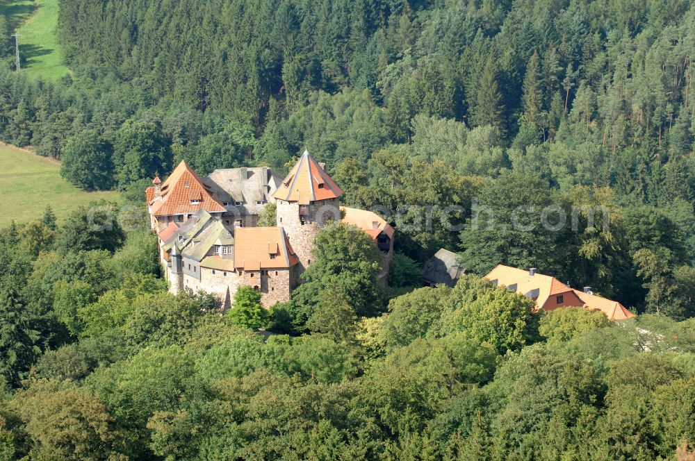 Aerial photograph Lichtenfels - Castle complex on the plateau on street Burg Lichtenfels in the district Dalwigksthal in Lichtenfels in the state Hesse, Germany