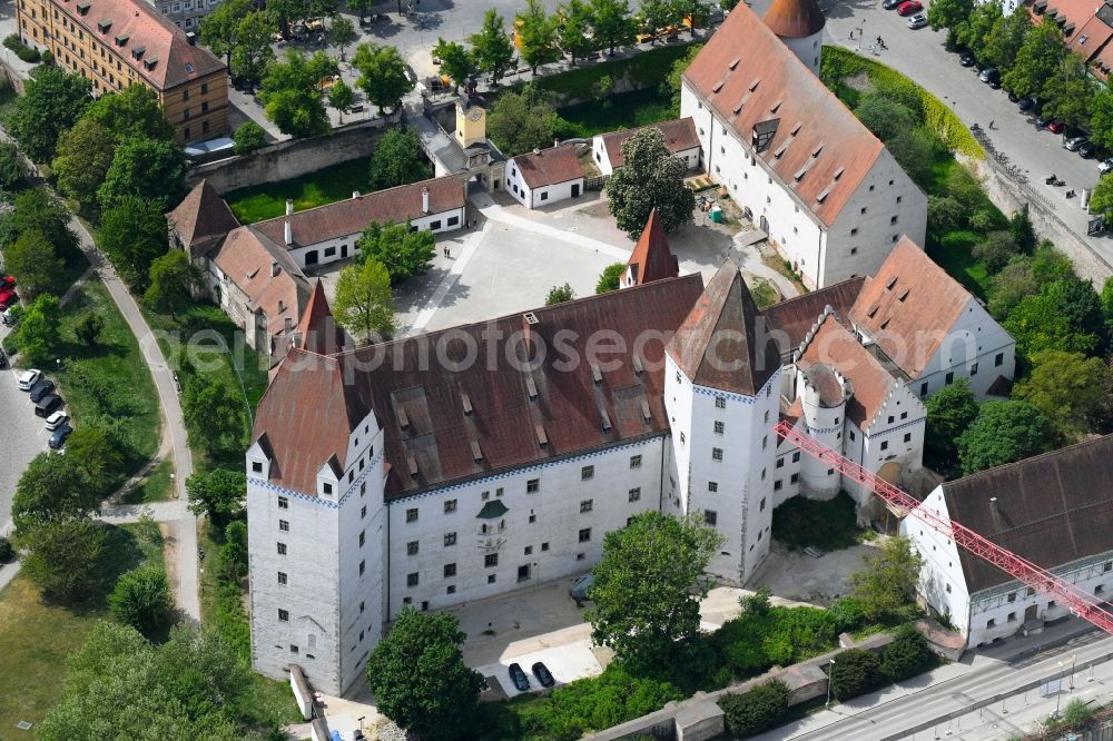 Aerial photograph Ingolstadt - Burganlage New castle in Ingolstadt in the state of Bavaria. The Neues Schloss now houses the Bavarian Army Museum