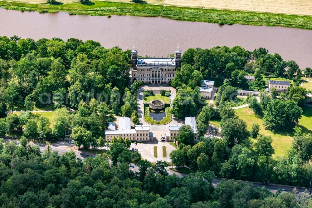 Aerial photograph Dresden - Castle of Albrechtsberg in Dresden in the state Saxony, Germany