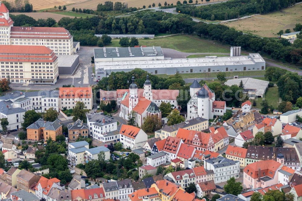 Wurzen from above - Castle of Schloss on Amtshof in Wurzen in the state Saxony