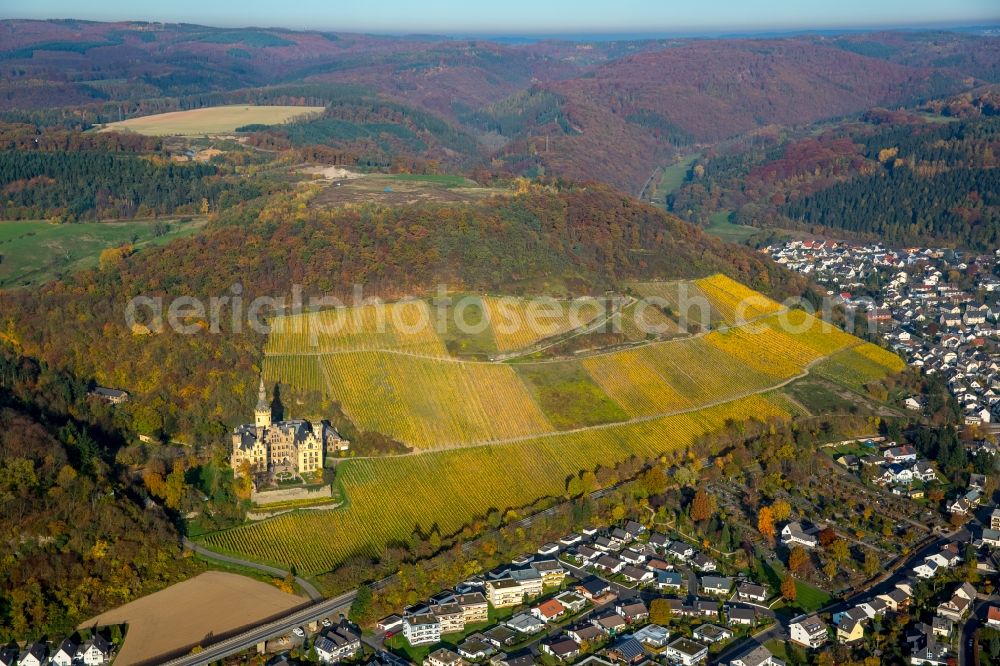 Aerial image Bad Hönningen - Castle of Schloss Arenfels om Schlossweg in Bad Hoenningen in the state Rhineland-Palatinate