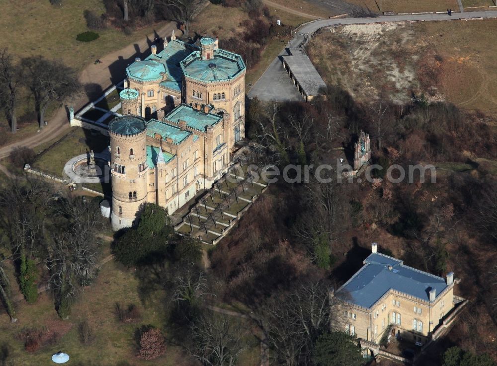 Potsdam from above - Castle of Schloss Babelsberg in Potsdam in the state Brandenburg