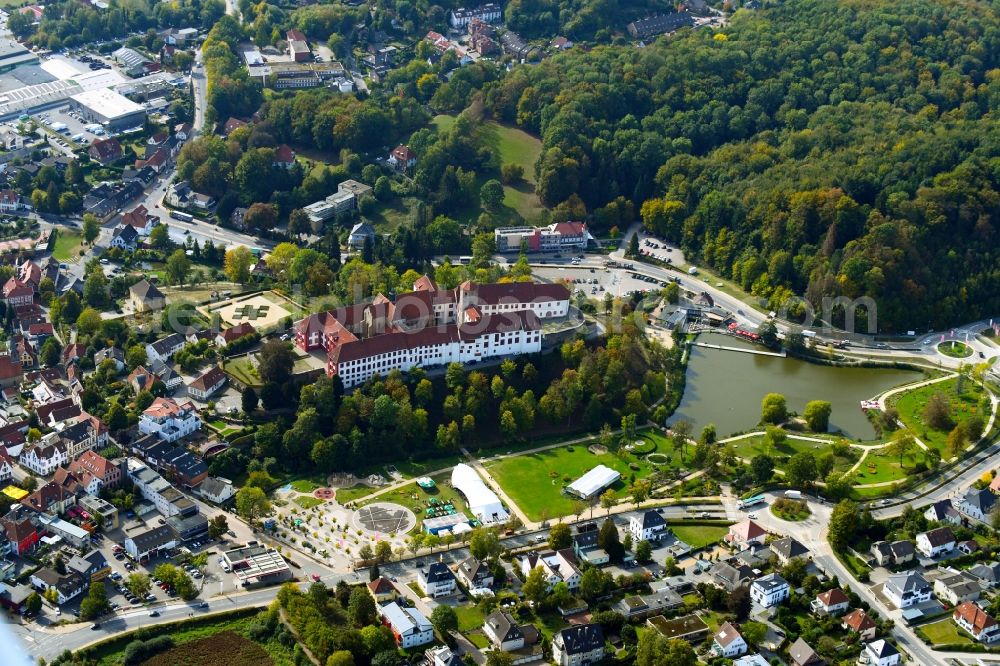 Aerial image Bad Iburg - Castle of Schloss in Bad Iburg in the state Lower Saxony, Germany